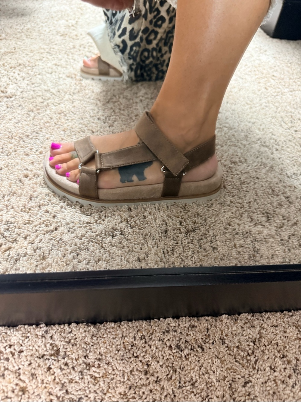 Women’s Corkys Brown Suede Adjustable Strap Sandals - Picture 2 of 6